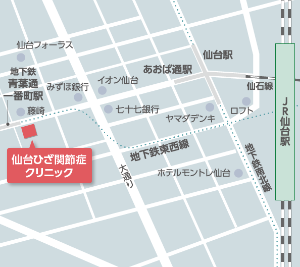 仙台ひざ関節症クリニック 地図